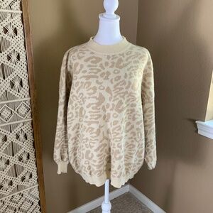 Chicwish "It's‎ the Good Life" Leopard Oversize Sweater Size L-XL